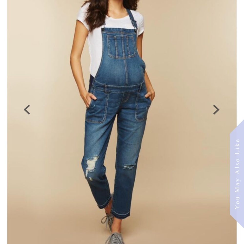 Indigo Blue Maternity Overalls Medium